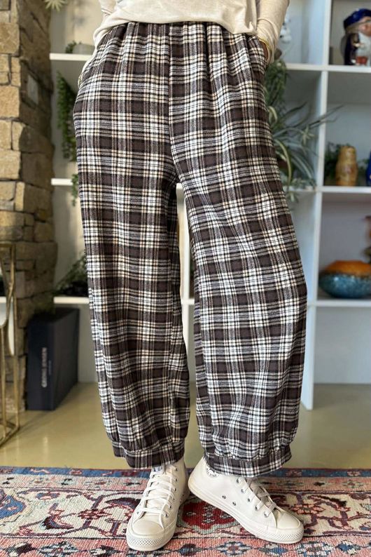 Patrick Plaid Brushed Cotton Demi Bloom Pant Earth